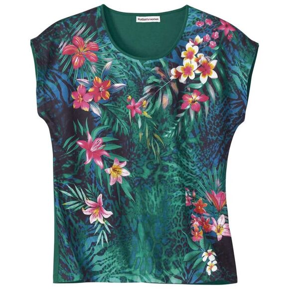 Atlas for Women Womens/Ladies Tropical T-Shirt / Green - Picture 1 of 2